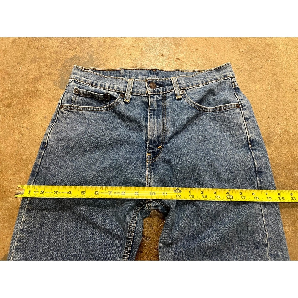 Levi's 505 Regular Fit Jeans Mens 31x34 Blue Denim Stonewash Mid Rise Straight - Picture 15 of 16